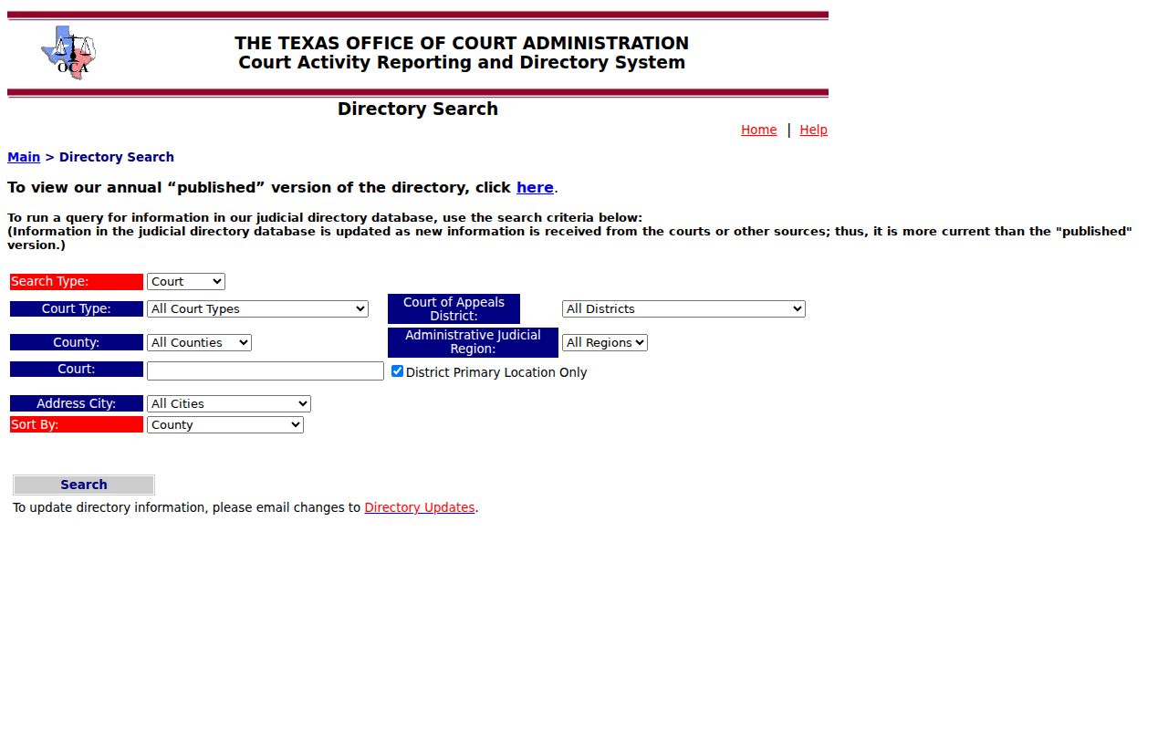 Dawson County court directory filters for warrant records routing