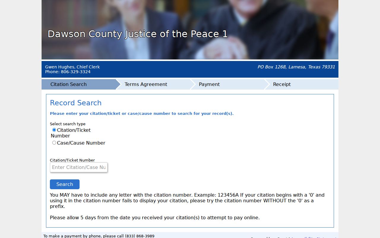 Dawson County citation payment portal for traffic warrant routing